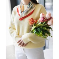 DİLVİN Açık Sarı Bisiklet Yaka Kazak