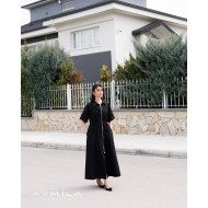 Nakışlı Elbise Siyah