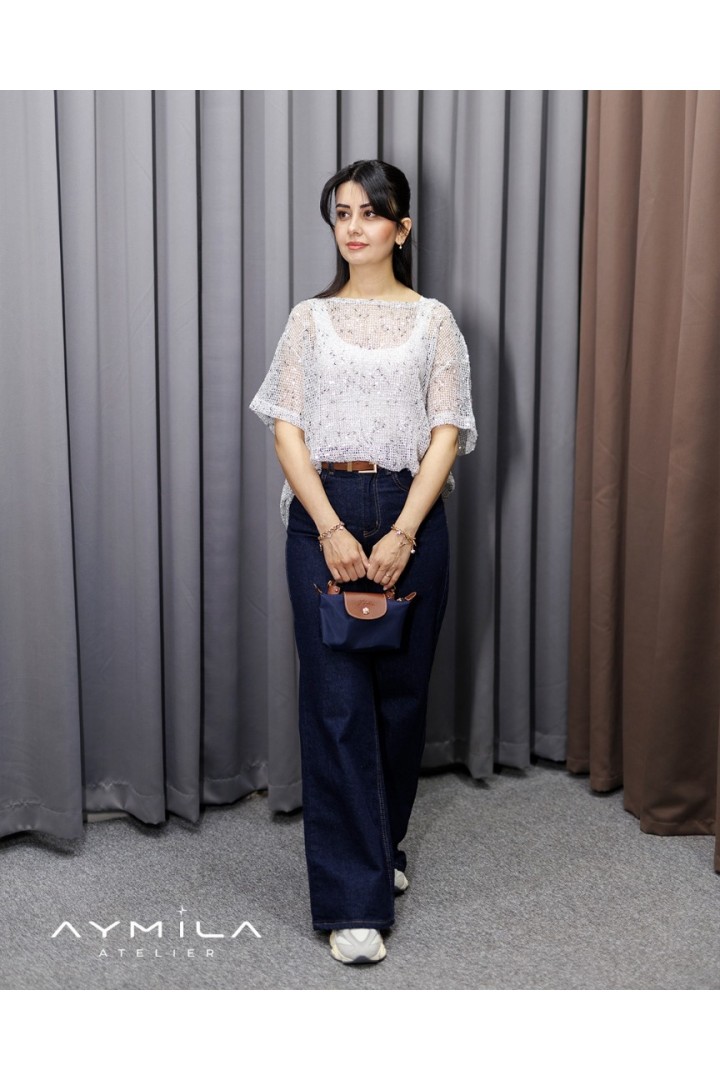 ZR Pullu File Triko Gri