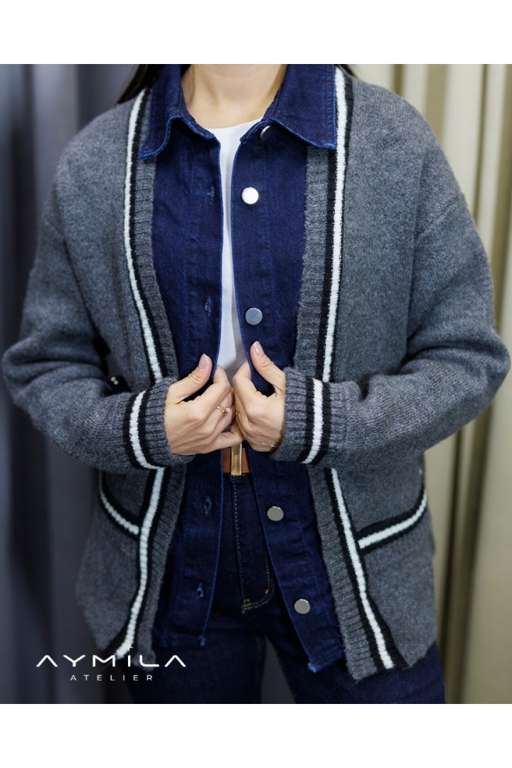 Denim Antrasit Hırka