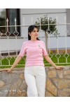 Cep Ayıcıklı Kısa Kol Triko Pembe