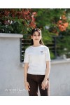 Cep Ayıcıklı Kısa Kol Triko Ekru