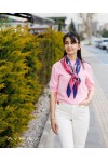 Manşetli Fitilli Kısa Kol Triko Pembe