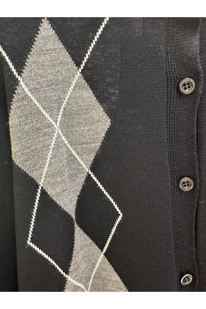 MSM Baklava Desen Düğmeli Triko