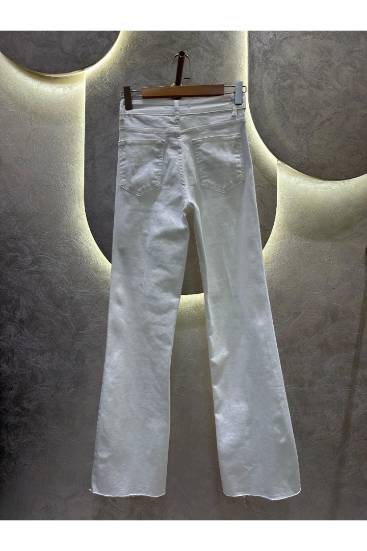 ZR Kesikpaça Beyaz Jean