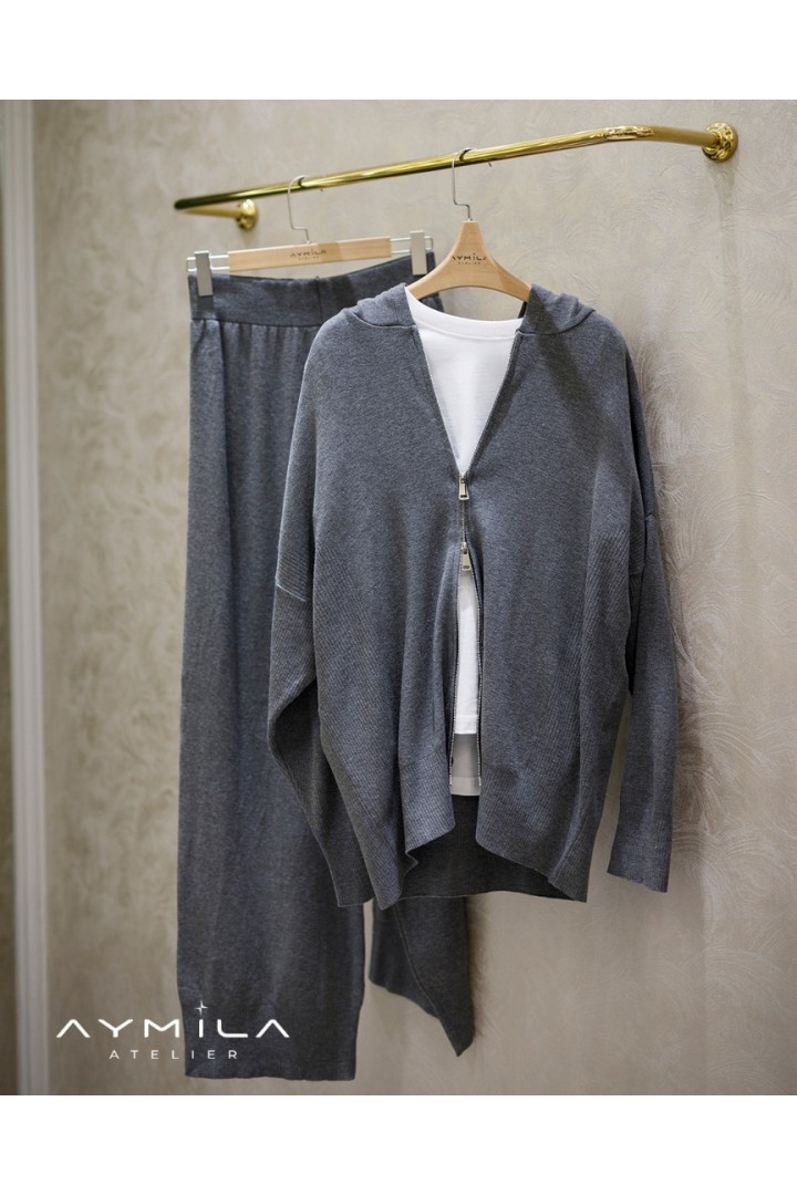 Triko Çİft Fermuarlı Antrasit Takım 