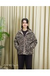 Leopar Desenli Peluş Mont