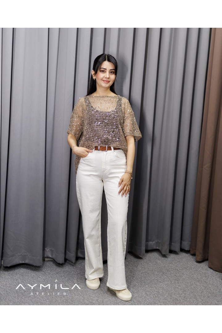 ZR Pullu File Triko Bej