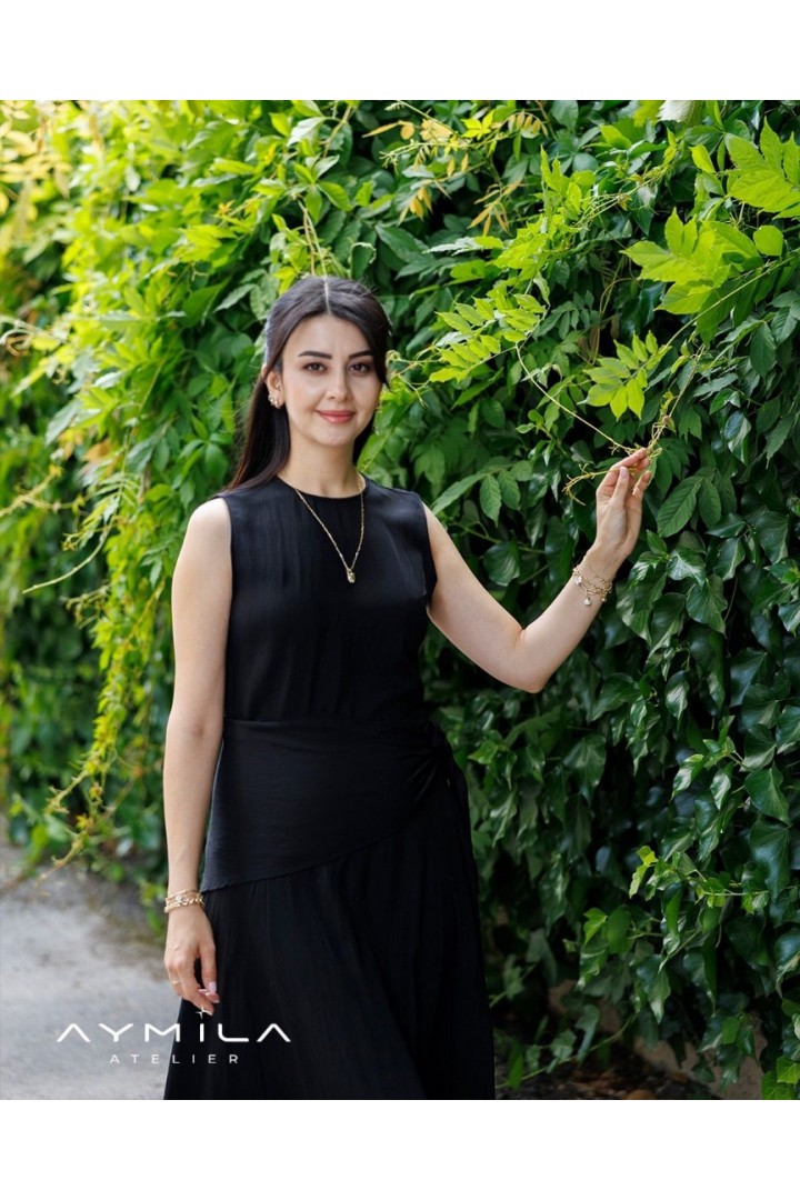 Şallı Elbise Siyah