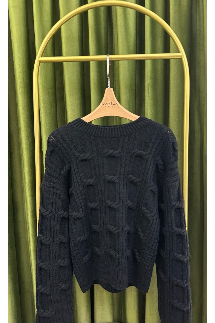 Dilvin Örgü Detaylı Kazak