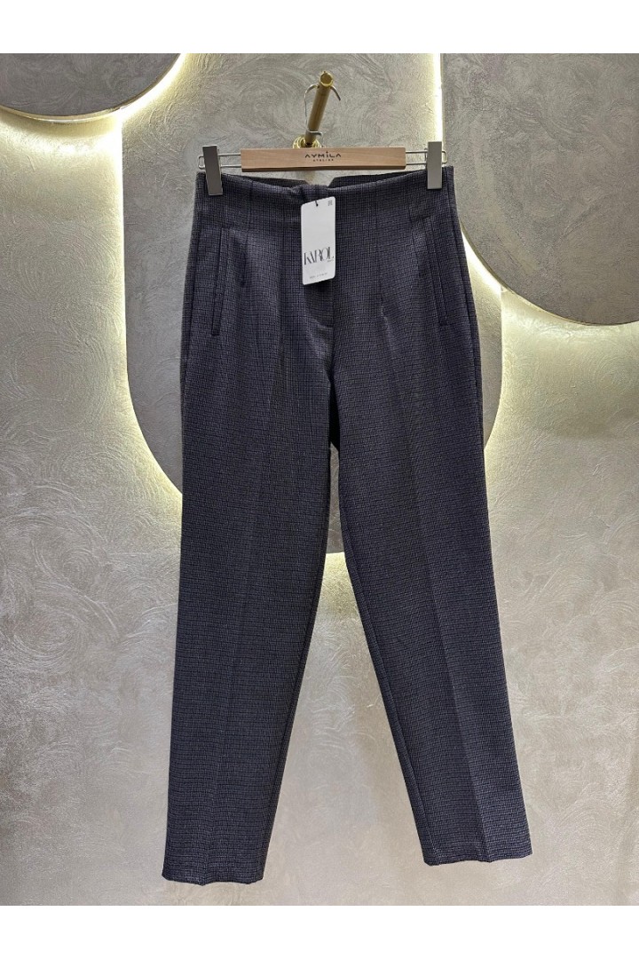 KAROL Önü Flatolu Pantolon Ekose