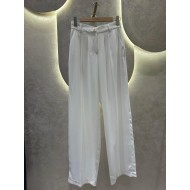 Beyaz Pileli Palazzo Pantolon