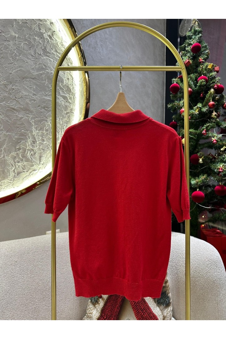 Fularlı Kısa Kazak Kırmızı