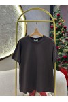 DİLVİN Dekoratif Dikişli Bisiklet Yaka Kahve T-shirt