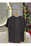 DİLVİN Dekoratif Dikişli Bisiklet Yaka Kahve T-shirt