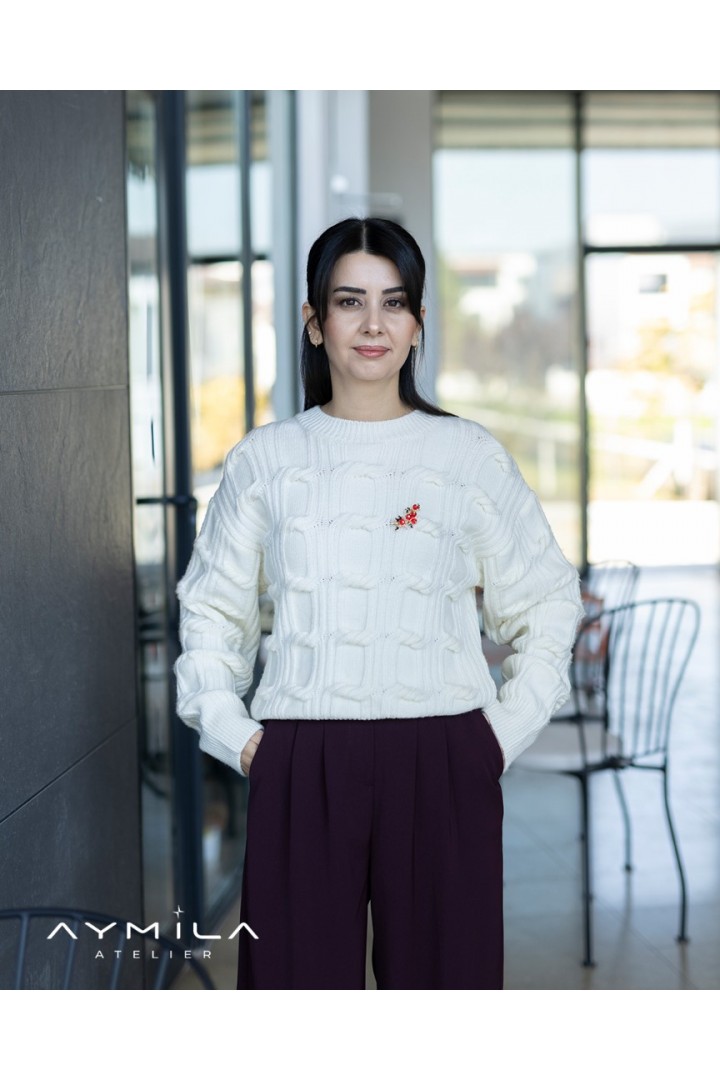 Örgü Detaylı Kazak