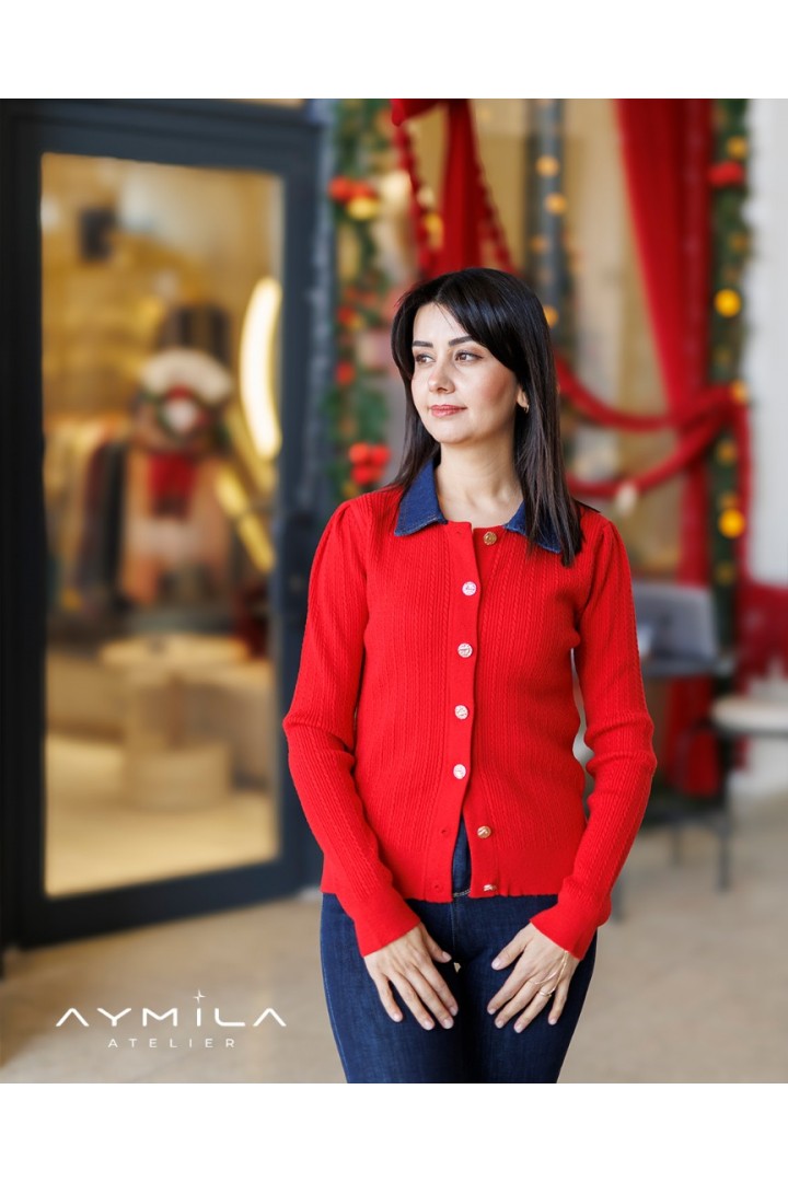 Kot Yakalı Kısa Hırka