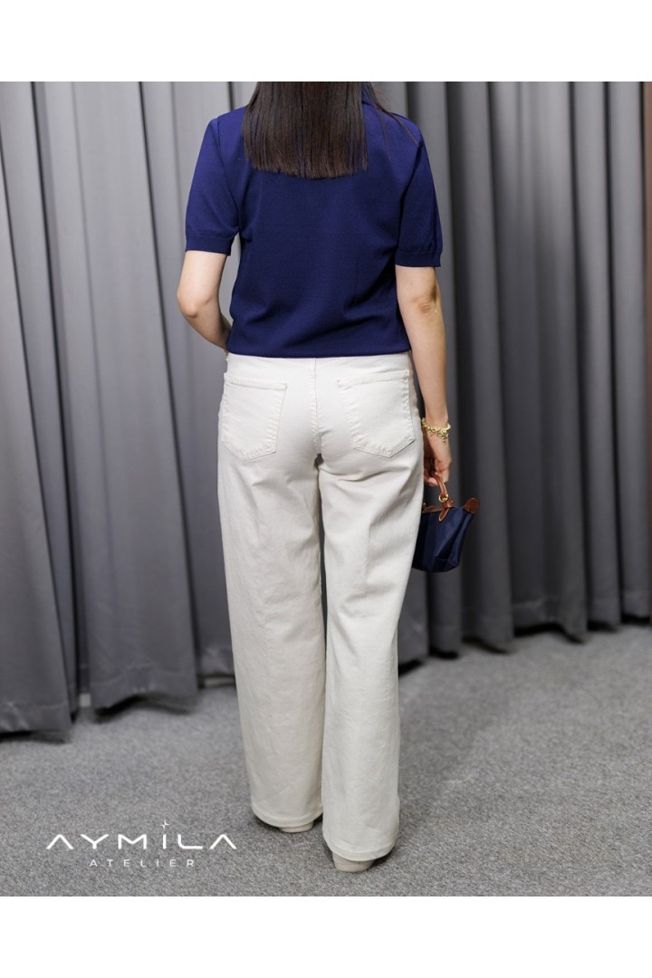 KAROL White Straıght Jean Ekru