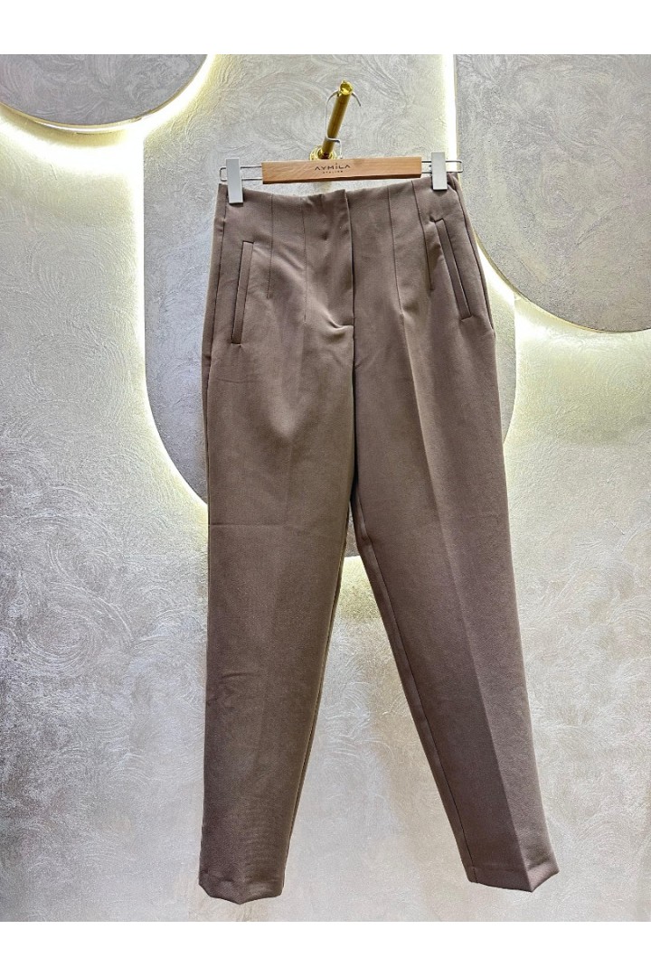 KAROL Önü Flatolu Pantolon Vizon