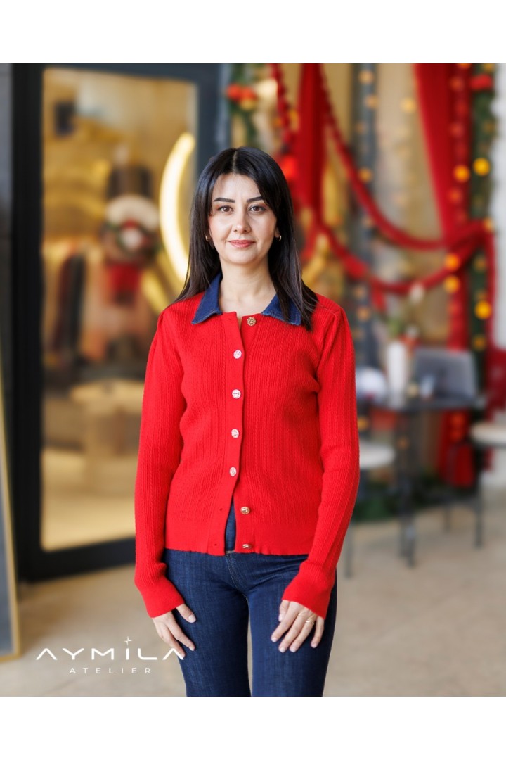 Kot Yakalı Kısa Hırka