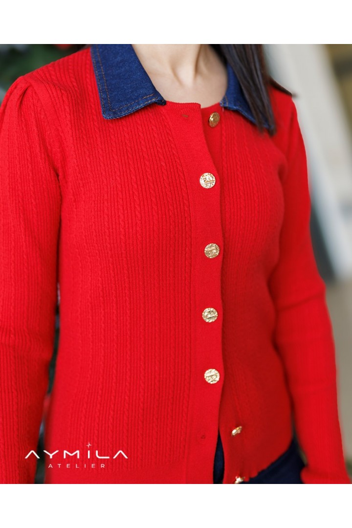 Kot Yakalı Kısa Hırka