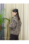 Leopar Desenli Peluş Mont