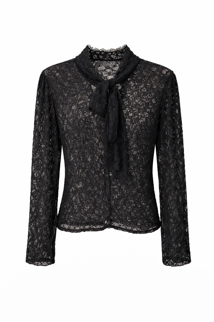 Dantelli Bluz Siyah