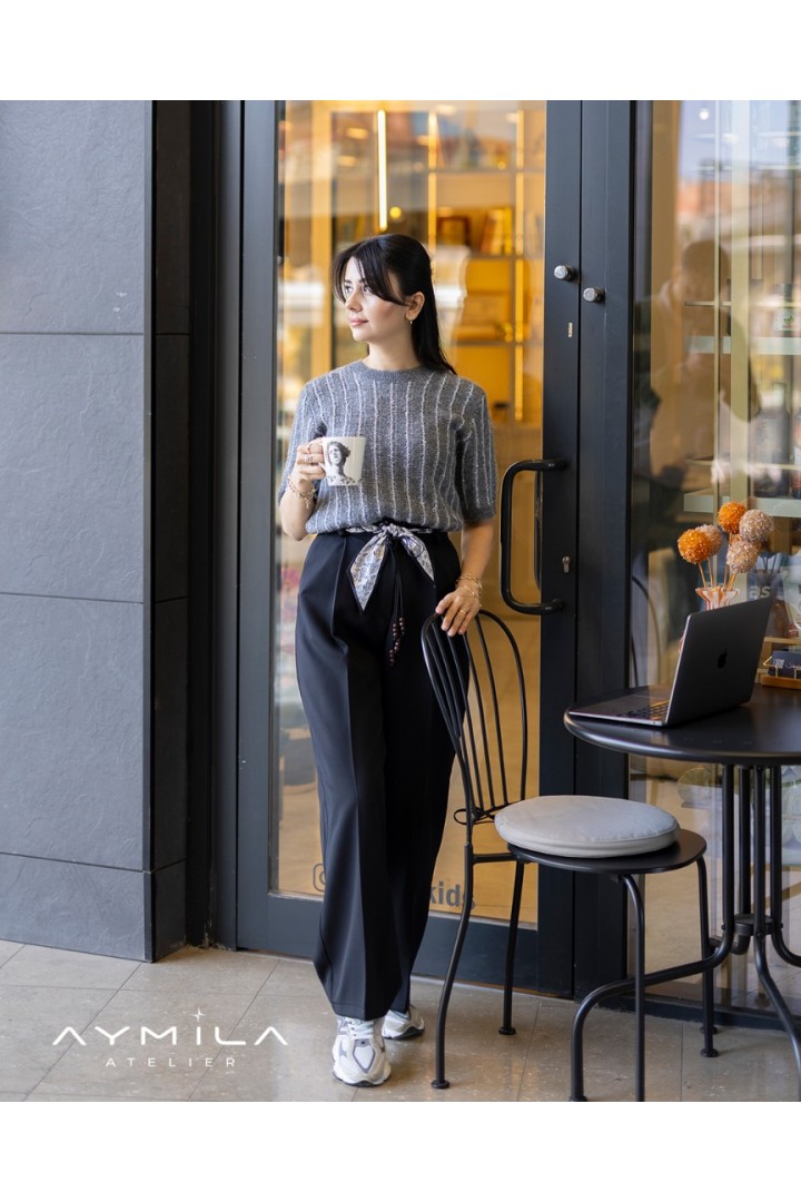 Fularlı Kumaş Pantolon