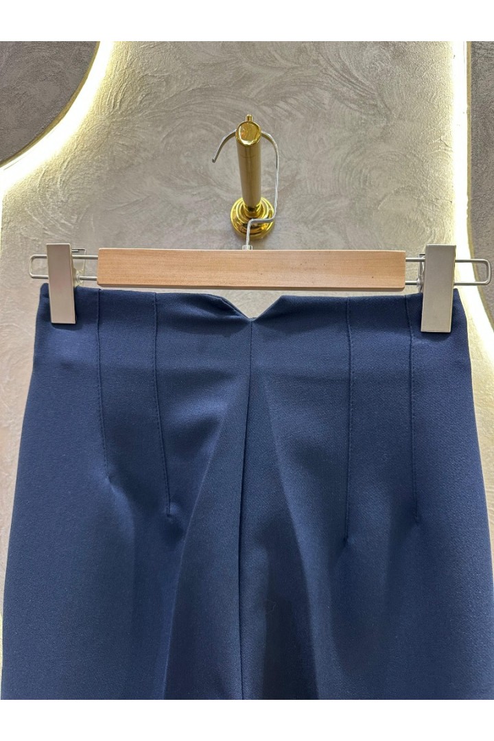 Karol Önü Flatolu Pantolon Açık Lacivert