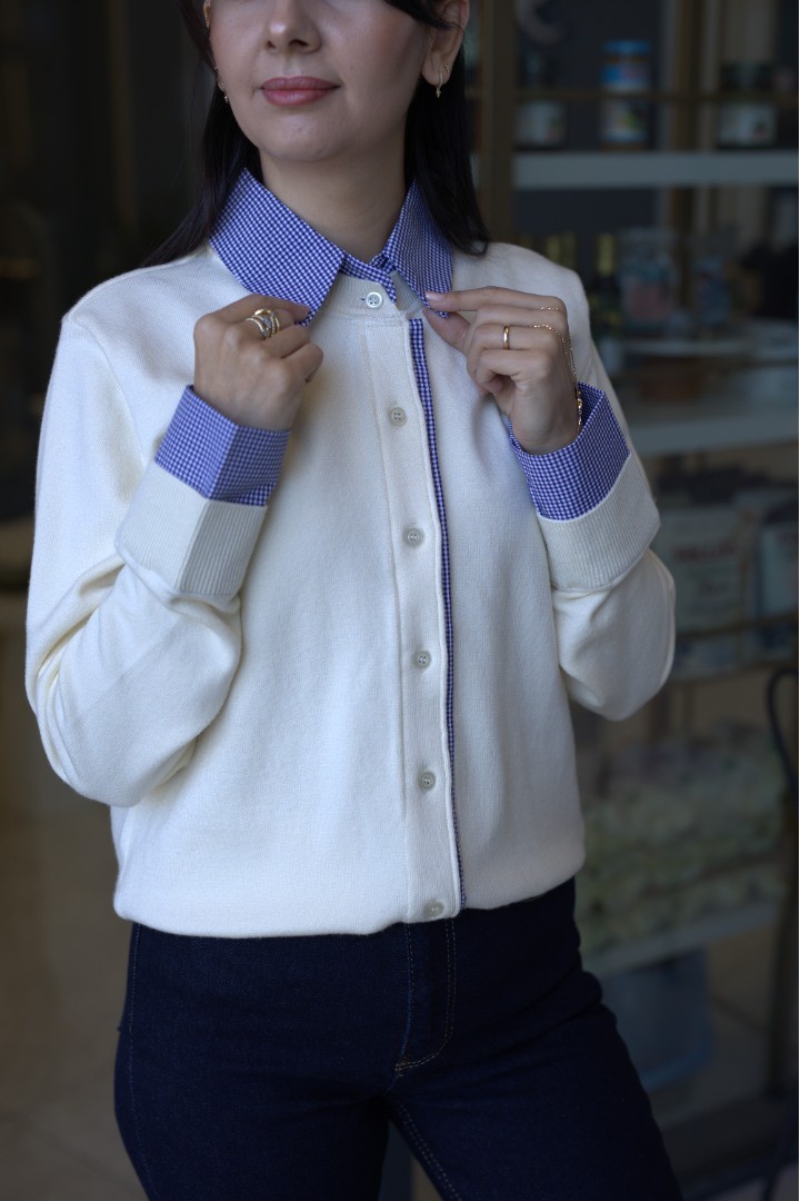 Gömlek Yaka Düğmeli Triko Hırka Gömlek Yaka Düğmeli Triko Hırka