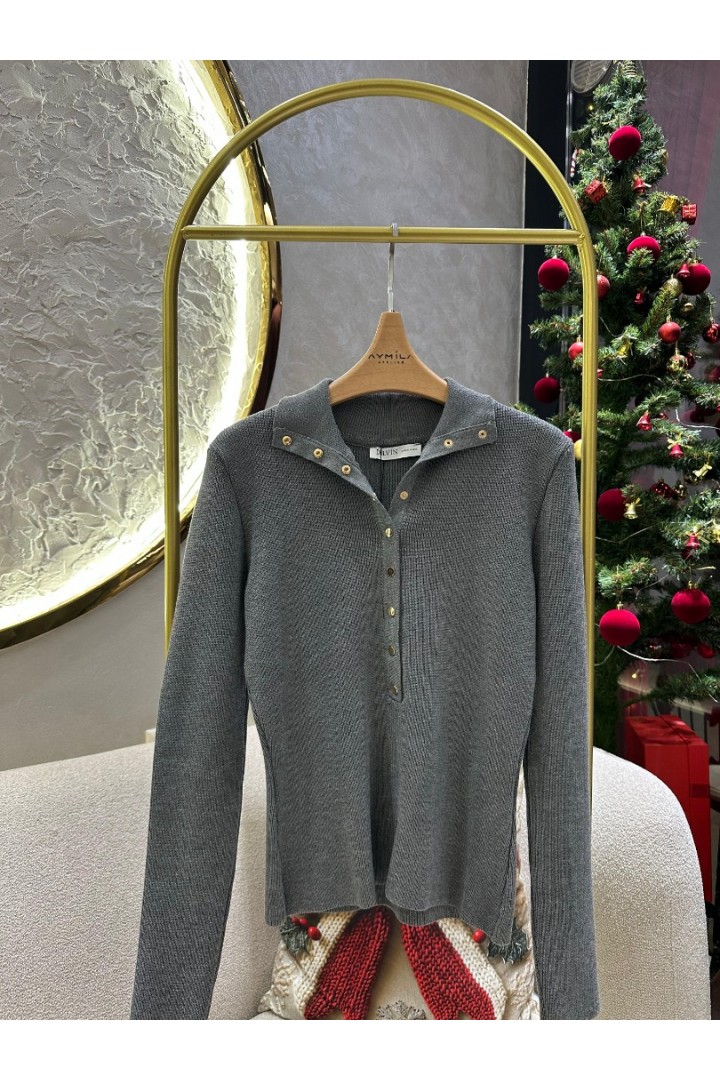 Dik Yaka CıtCıt lı Triko Triko Kazak