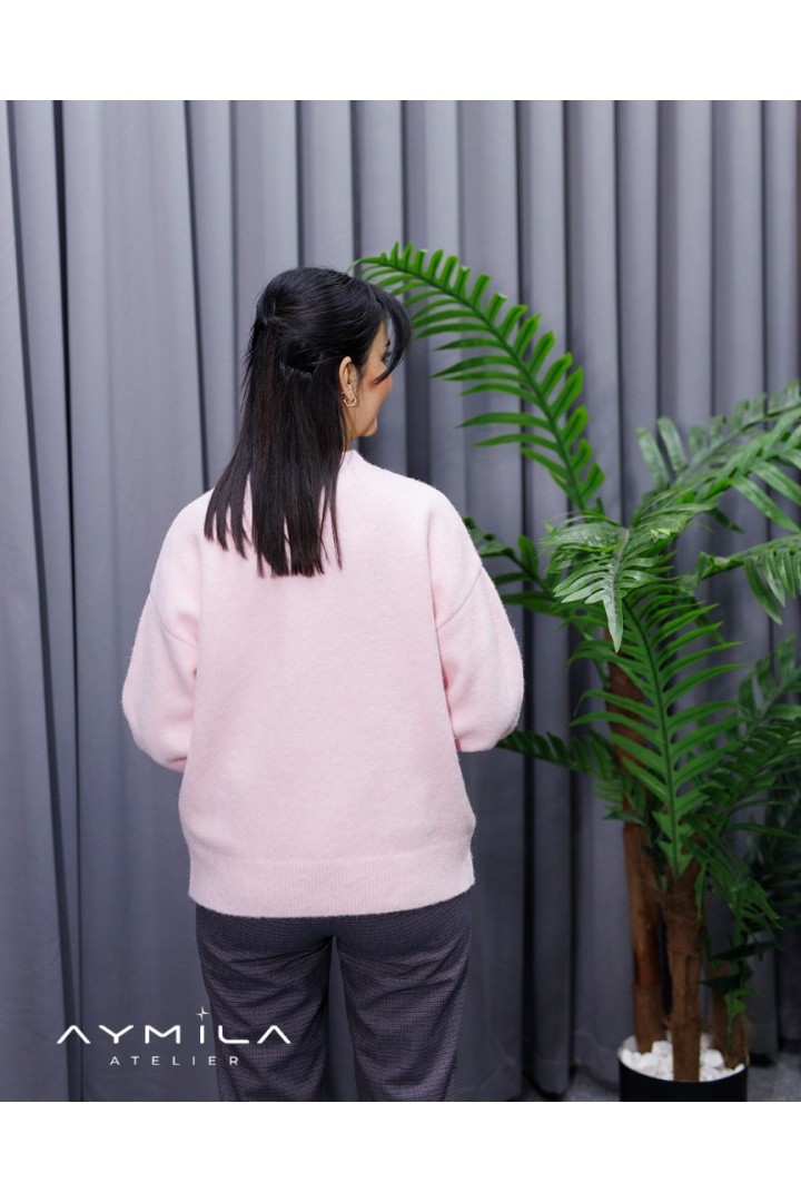 DİLVİN Bisiklet Yaka Kazak Şeker Pembe DİLVİN Bisiklet Yaka Kazak Şeker Pembe